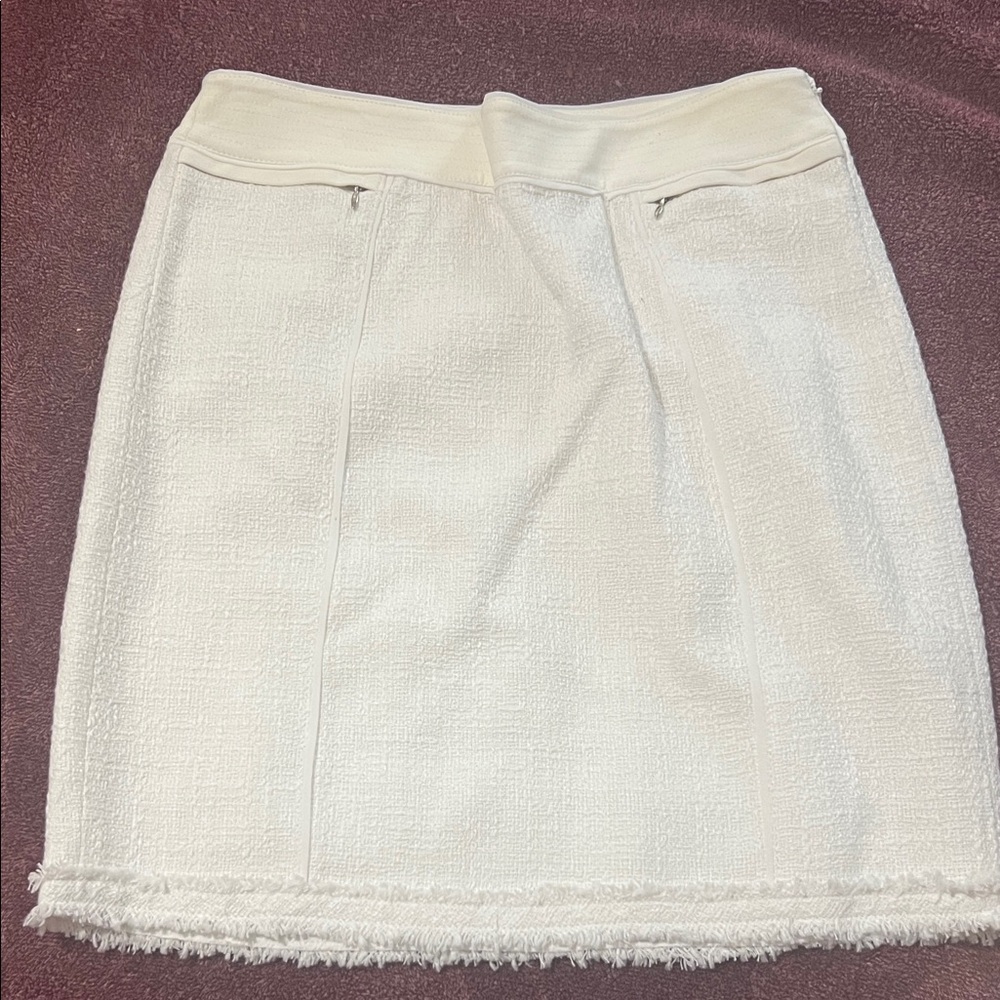 White House Black Market Cream Tweed Pencil Skirt
